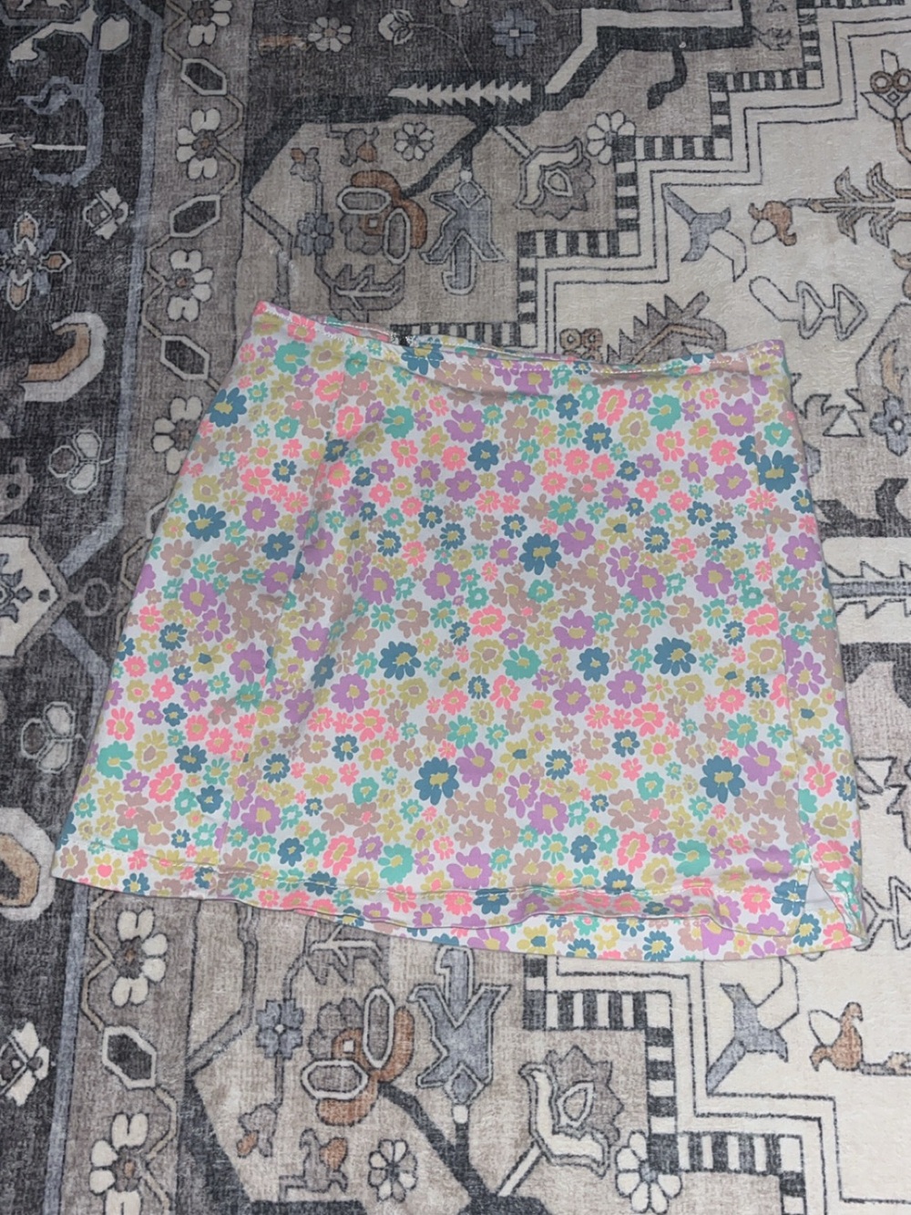 wild fable Pastel Floral Mini Skirt in white with Pink, Blue, Green, Yellow